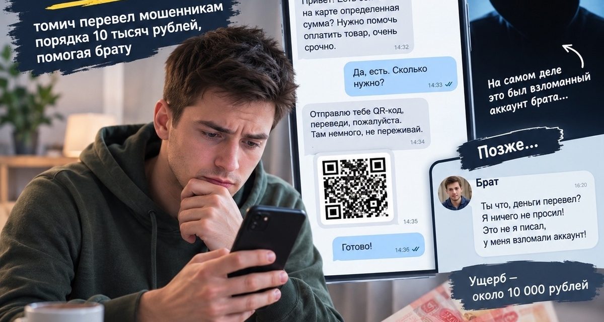 Томич перевёл «брату» деньги по куар-коду из взломанного аккаунта